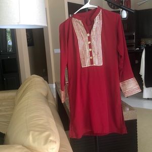 Deep red kameez and pants
